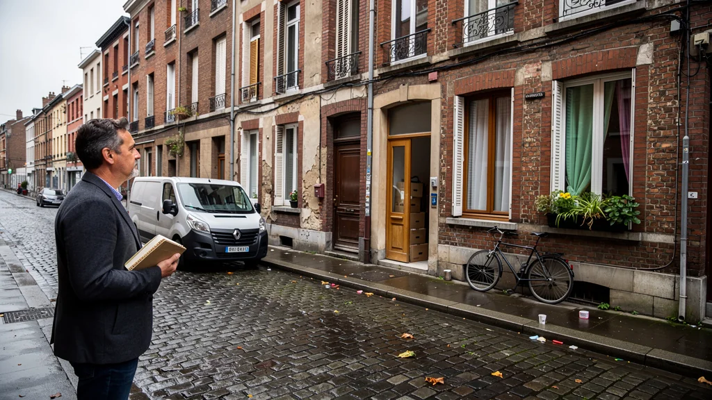 Rue de Wazemmes avec immeubles et déménagements illustrant le turnover des biens