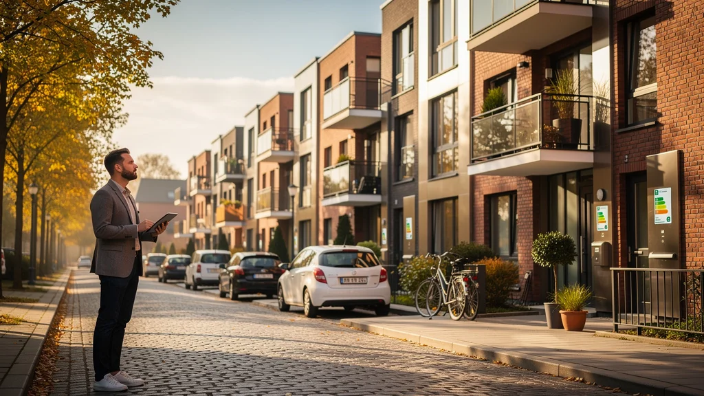 Photographie réaliste de dix biens immobiliers similaires observés pour leur décote liée au label thermique