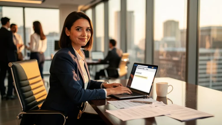 Femme professionnelle réfléchissant à l'importance de la première offre raisonnable en négociation