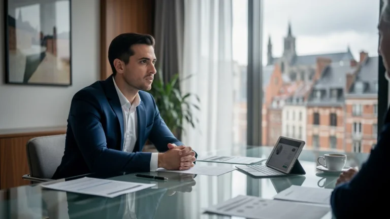 Jeune professionnel à Lille lors de sa première négociation, illustrant la maîtrise du sang-froid