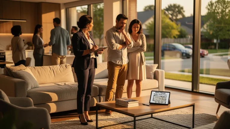 Visite immobilière multiple influençant l’avis sur les offres au prix lors d’une journée lumineuse