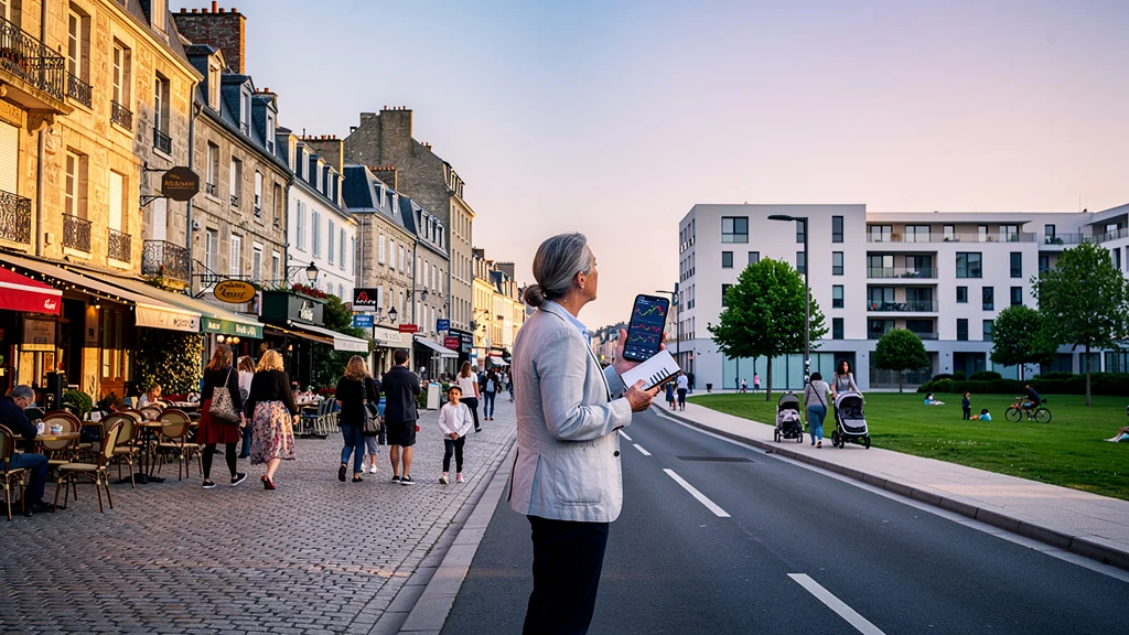 Contraste réaliste entre Brest centre historique et périphérie ouest moderne avec étude des prix immobiliers