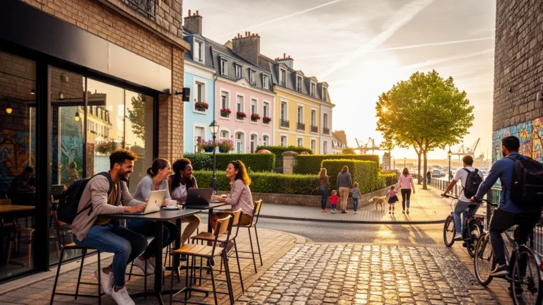 Quartier étudiant animé et quartier familial calme à Brest, illustration pour investissement immobilier