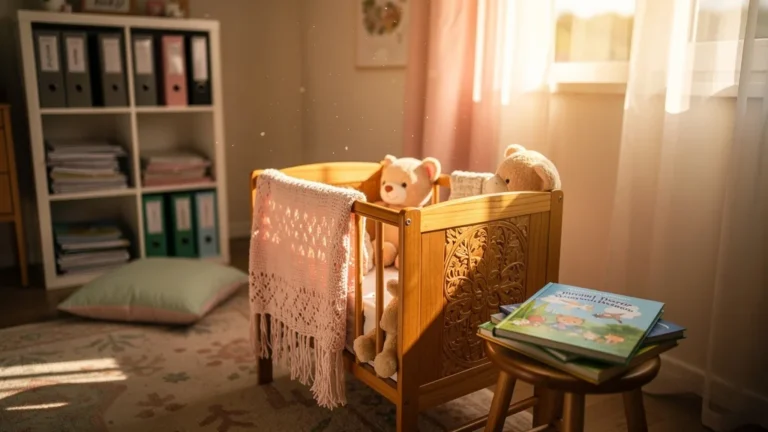 Image hyper-réaliste d’une chambre d’enfant illustrant la donation petit enfant, ambiance douce et chaleureuse