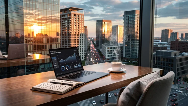 Vue urbaine moderne au coucher de soleil illustrant l'avis tranché sur Sogi en immobilier